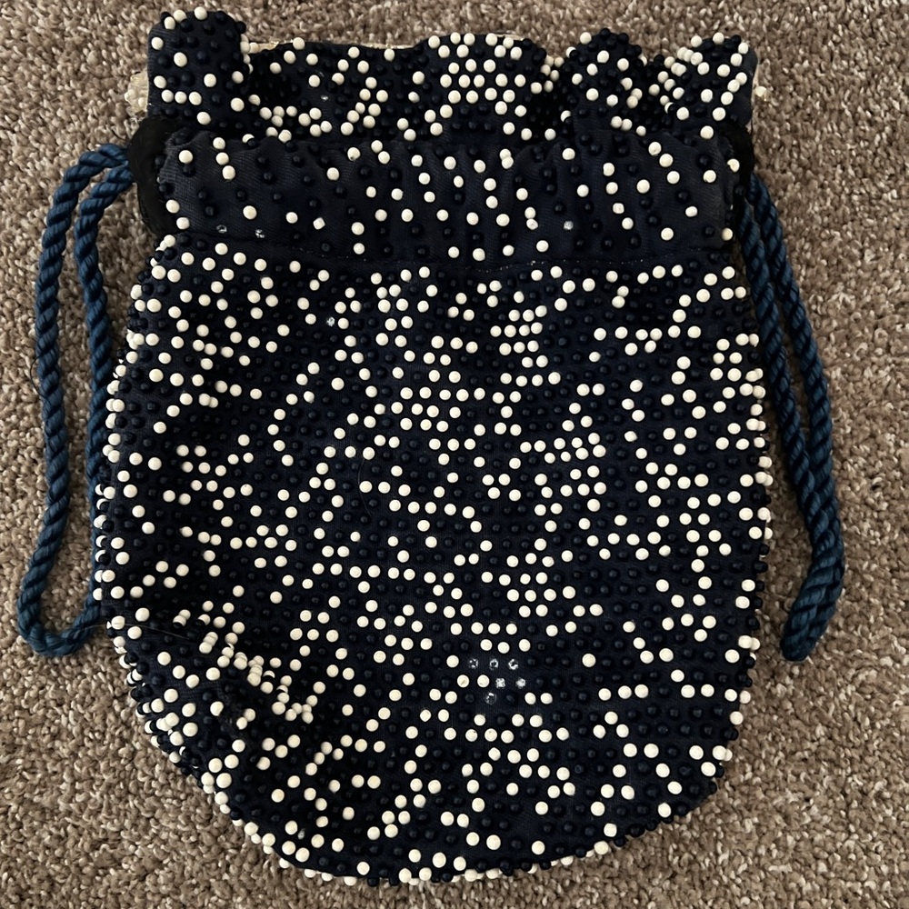 Vintage Beaded Reversible Drawstring Handbag - Picture 8 of 14